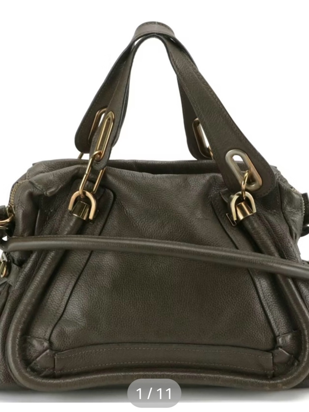 Authenticated Chloe Paraty Leather Handbag in Grey Taupe! EUC! COA! - Picture 2 of 16